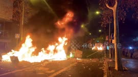 FC BARCELONA - MADRID: FIRE OUSIDE THE STADIUM