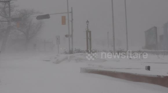 Blizzard conditions as snow squall passes through Ontario, Canada - Buy ...