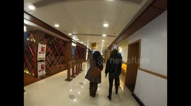 Protesters dwindle in number as three protesters alone try to call to boycott Maxim's restaurants in Telford Plaza