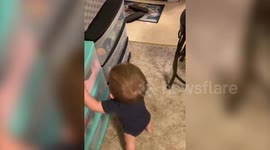 A baby born premature dubbed a 'medical marvel' walks for the first time