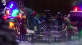 Christmas miniature toys on the streets of Madrid