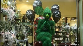 Grinch puppet on the streets of Madrid, Spain