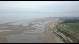hunstanton cliffs beach drone footage unedited