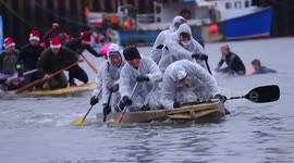 Bizarre Boxing Day raft race tradition gets underway in Yorkshire