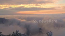 Stunning drone showcases sea of clouds covering Mount Lu in southern China