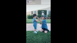 Little brothers loving