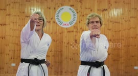 Pensioners become two of the oldest people in the UK to achieve black belts in karate