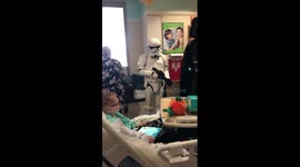 Darth Vader Visits Special Boy Ezra after 4th Brain Surgery in Hospital - Darth Vader Has a Doll of Himself At Home
