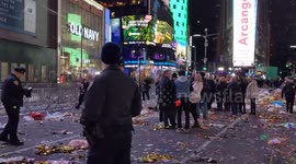 Aftermath of New Year's Eve sees Times Square covered with confetti