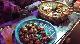 Freshly Steamed Crabs Sold On Street To Revellers