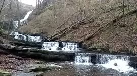 Slow motion Waterfall in the Snow