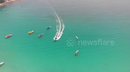 Boat arriving at shore