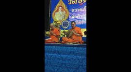 Playful cat won't stop bothering Buddhist monk during prayers