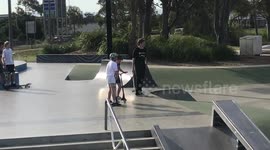 frontflip from one skateboard to another skateboard