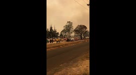 Smokey sky in Buxton, Australia during bushfires