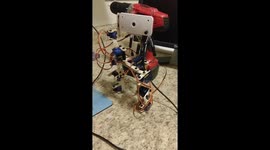 Small robot doing squat