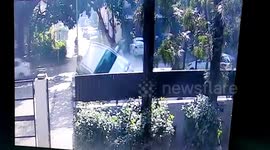 Speeding SUV rams into parked cars in Northern India