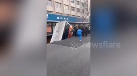 Six killed, 16 injured after bus collapses into sinkhole in central China