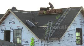 Mild winter weather means decent working conditions for working outside on roofs and construction in January which isn't always the case near Toronto Canada