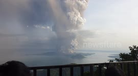 Further footage of Taal volcano eruption in the Philippines