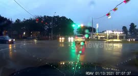 Guy turned right at a red light and came into my lane! 