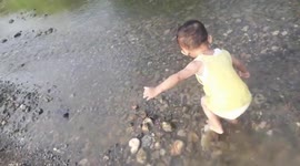 playing in the river