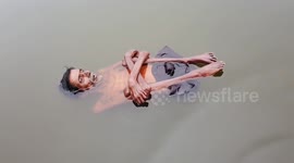 Paralysed 61-year-old in India has unusual ability to float in water without assistance