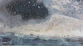 Artist uses derelict outdoor pool to create giant sand picture of her late grandmother