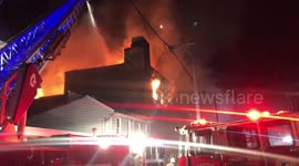 Crews battle huge blaze at the old United Wiping Cloth Company in Pennsylvania