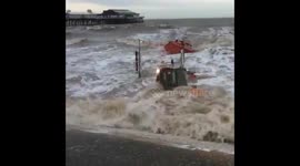 The recovery of the Atlantic 85 lifeboat with the Talus MB-4H amphibious tractor in very ruff conditions.