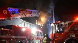 4th Alarm Commercial Structure Fire at the former United Wiping Cloth factory, Shenandoah, Pennsylvania