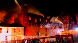 4th Alarm Commercial Structure Fire at the former United Wiping Cloth factory, Shenandoah, Pennsylvania