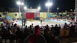 Strong Guy Stand And Lay Down On 2000 Sharp Nails In Circus Show