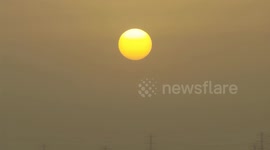 Sunset from its Peak until Its End in The Halfmoon in Azizizh , Khubar , Saudi Arabia