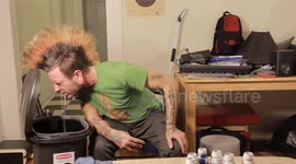 Punk Rocker Attempts Chugging 14 Meal Replacement Shakes- Fails Miserably