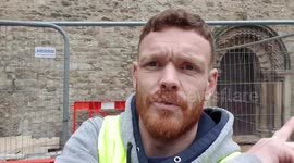 St Ebbes Church in historic Oxford,  Norman stone  beakhead carvings.