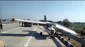 Two-seater aircraft makes emergency landing on highway near Delhi