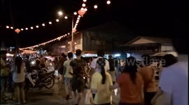 Chinese New Year Countdown Celebration with Fireworks in Malacca Malaysia