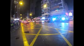 Residents heckle riot police in Mongkok on the first day of Lunar New Year
