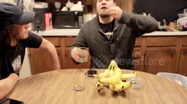 Man Attempts To Eat A Full Can Of Chewing Tobacco and Five Unpeeled Bananas- Fails