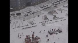 Snow blankets St. Petersburg for first time this year