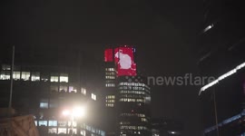 A Giant Rat On the City Of London Building Tower 42 to mark the Chinese Year of the Rat