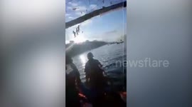 One killed, eight injured after hanging bridge collapses in the Philippines