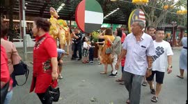 Throwing wishes on tree during Chinese New Year