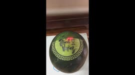Vietnamese shop uses laser technology to decorate watermelon for Lunar New Year