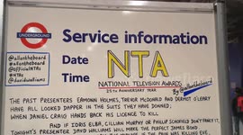 Information Bored On the London Underground Station At North Greenwich Talking About The NTA Awards 