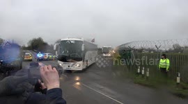 British evacuees from Wuhan transported by coach from RAF Brize Norton