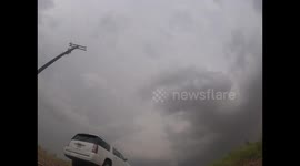 Weather balloon released into supercell thunderstorm