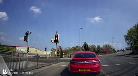 Speeding through red light