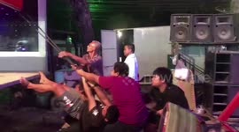 Thai tourists get trapped on fairground ride for two hours after fuse box blew